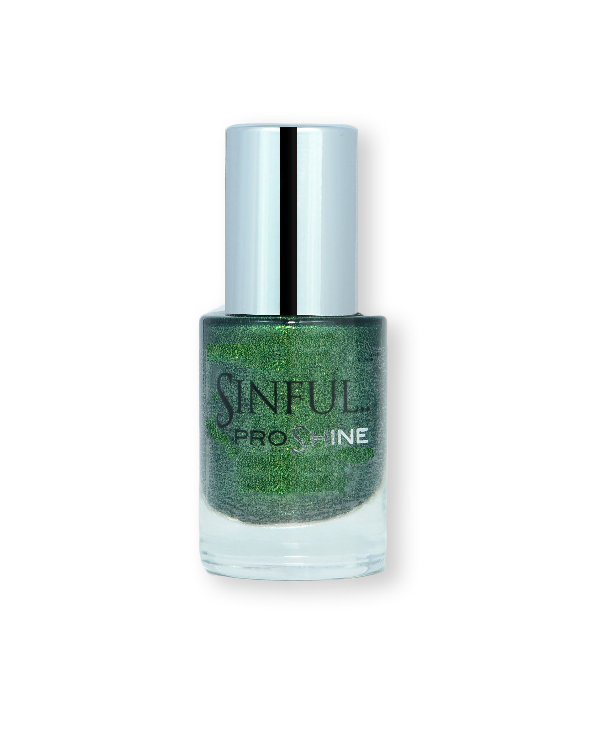 Sinful PROshine is a revolution into top spec imitation gel-like formula, easy application, full coverage and a sleek finish. Spoil yourself with the choice of 42 shades, expertly formulated with the finest grade of pigments. Wild Child: Vivid green and emerald crystals finely blended together